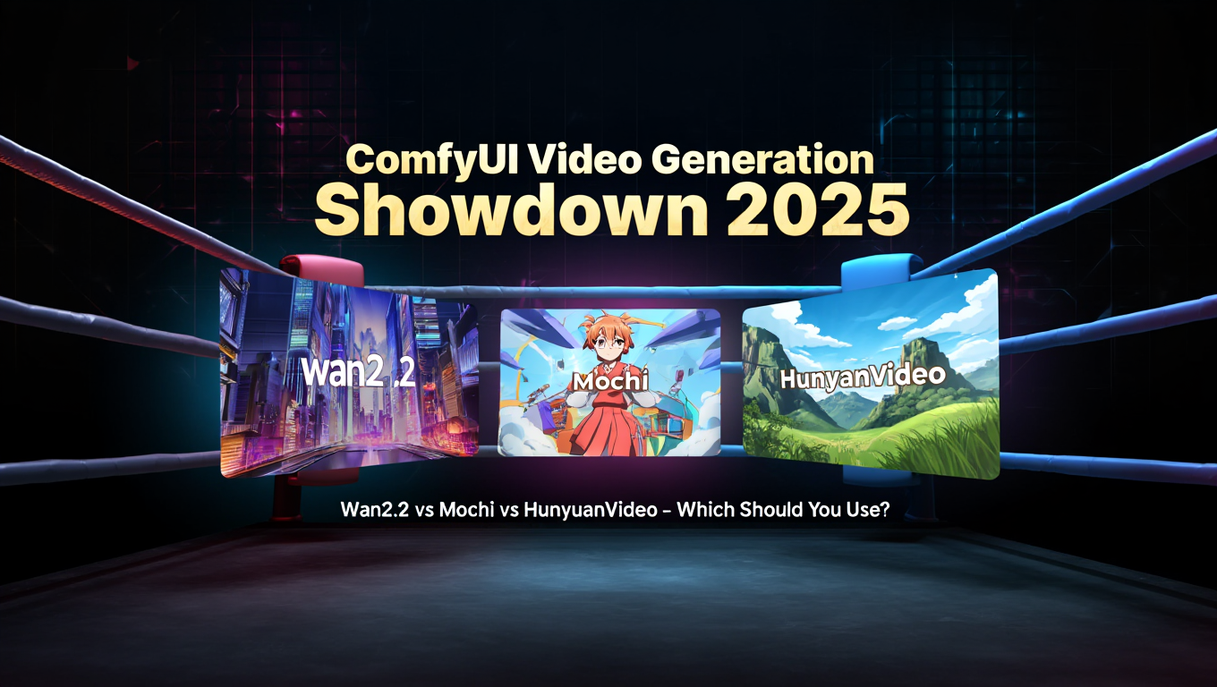 ComfyUI Video Showdown: WAN 2.2 vs Mochi vs Hunyuan - Tutorial tagged with ai-video-generation
