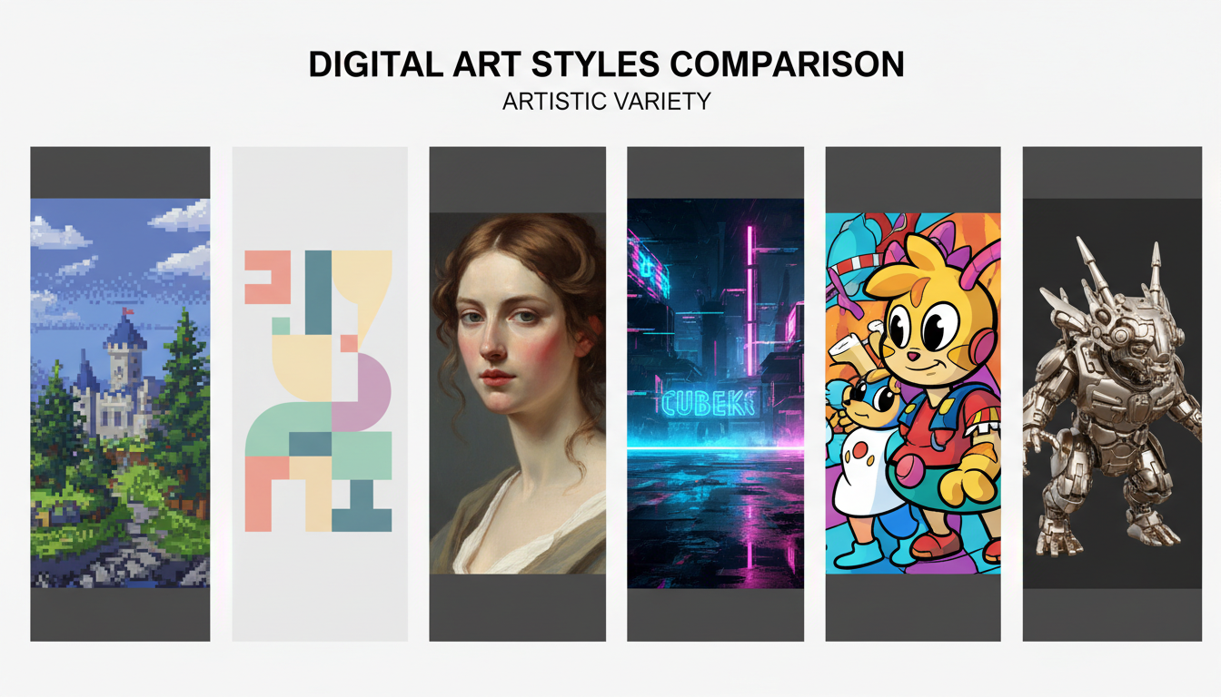 Different styles from different prompts