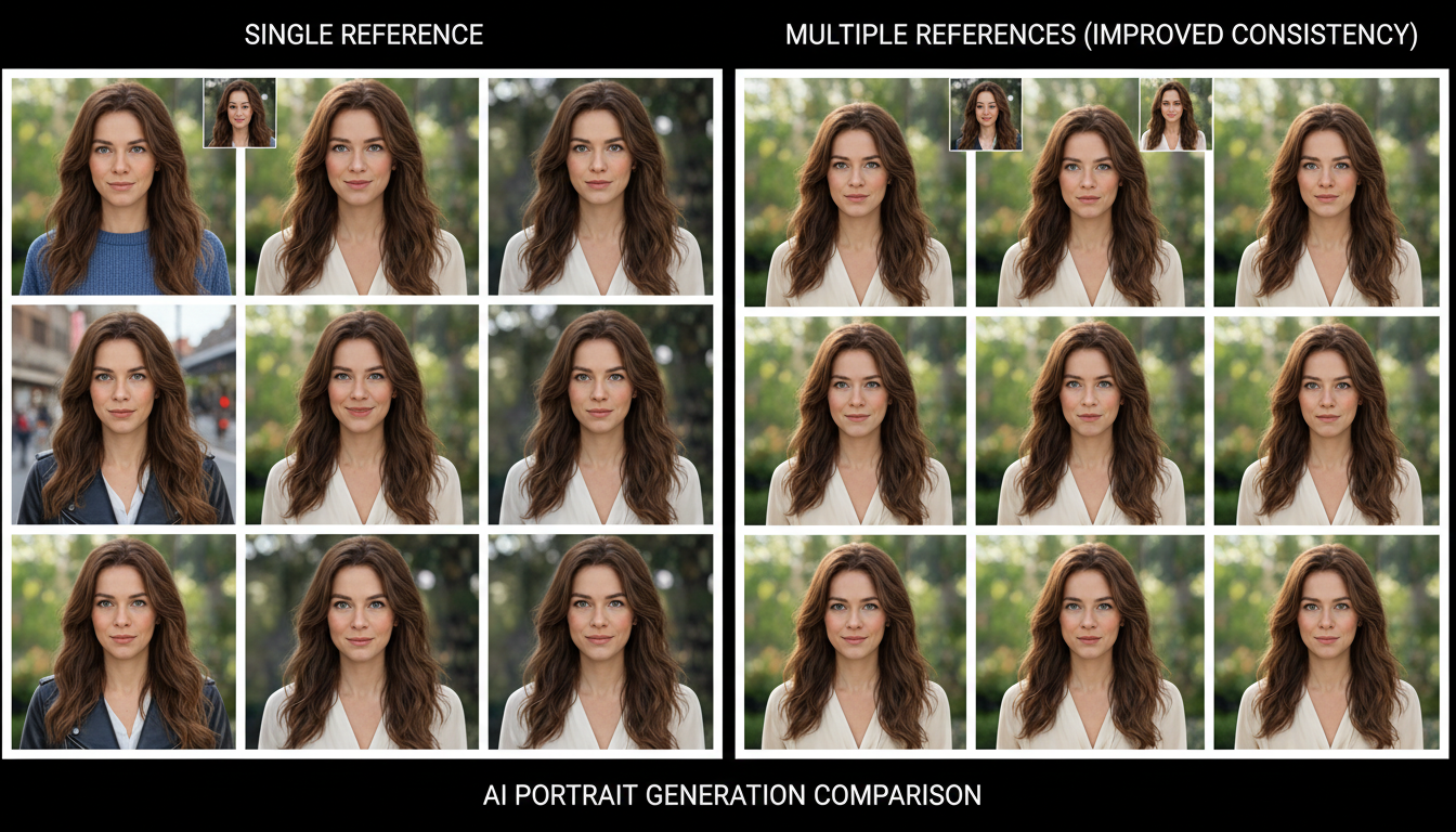 HyperLoRA single vs multiple reference comparison