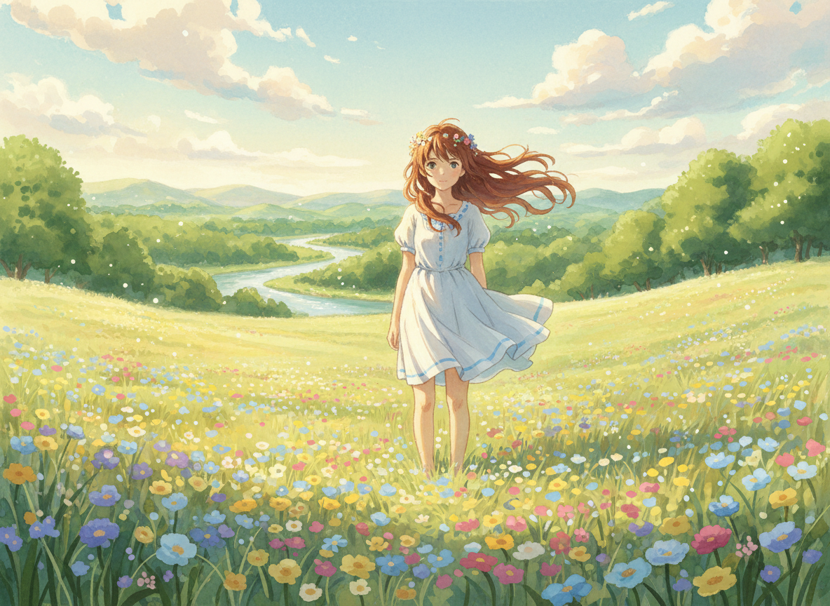 Studio Ghibli style anime art