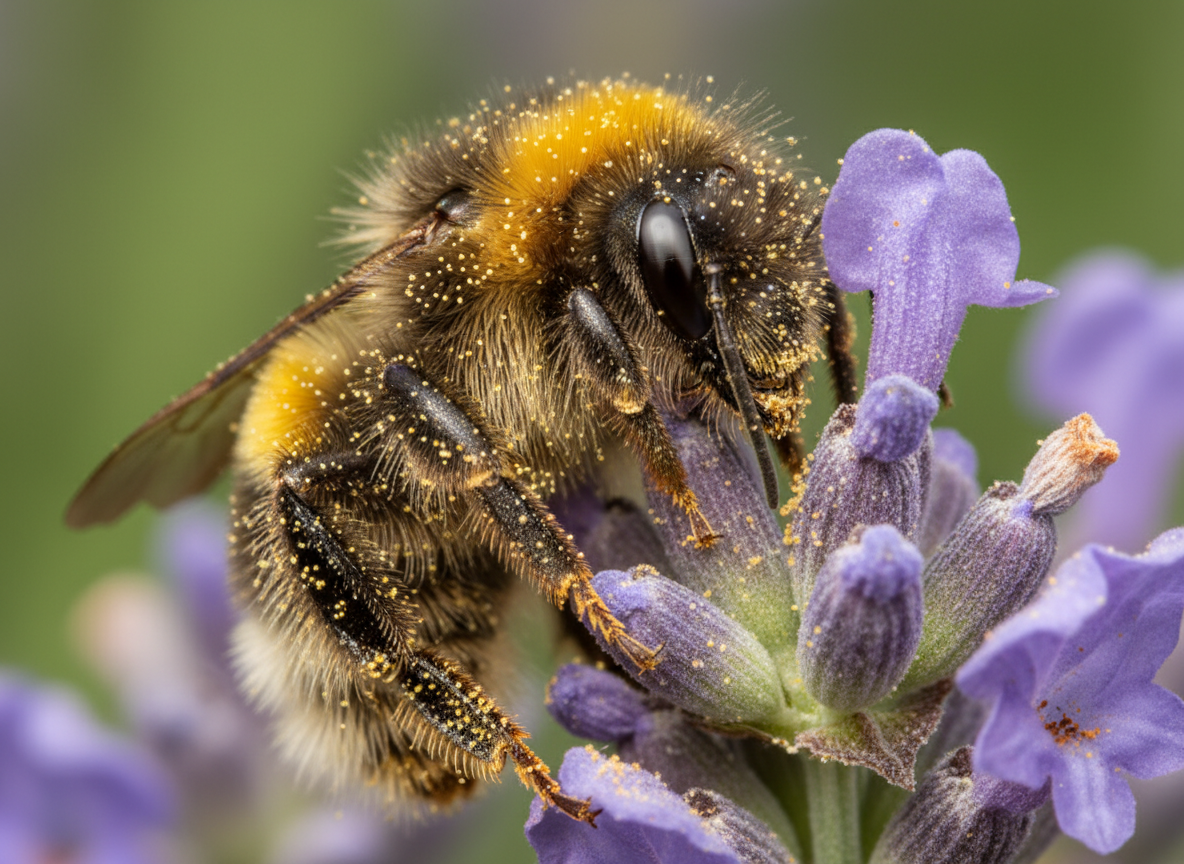 Macro bee on flower