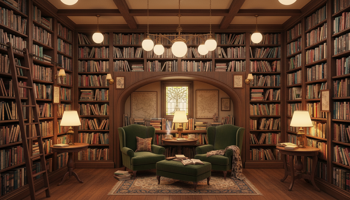 Cozy bookshop interior