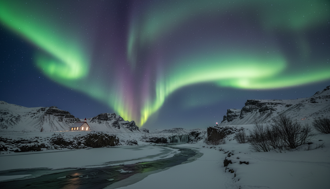 Aurora borealis northern lights