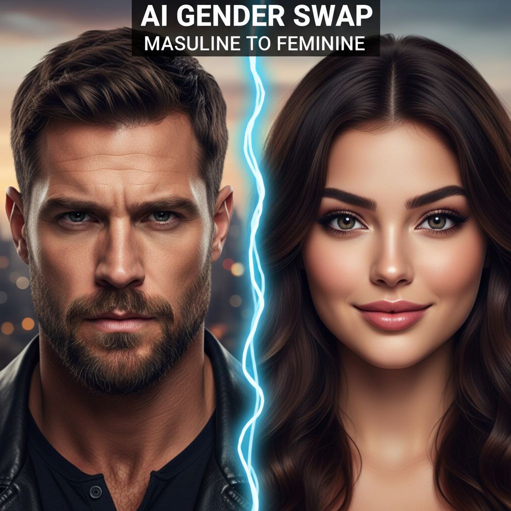 AI gender swap transformation portrait