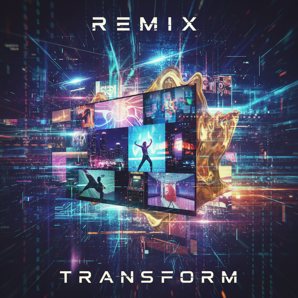 Video remix transformation with visual effects