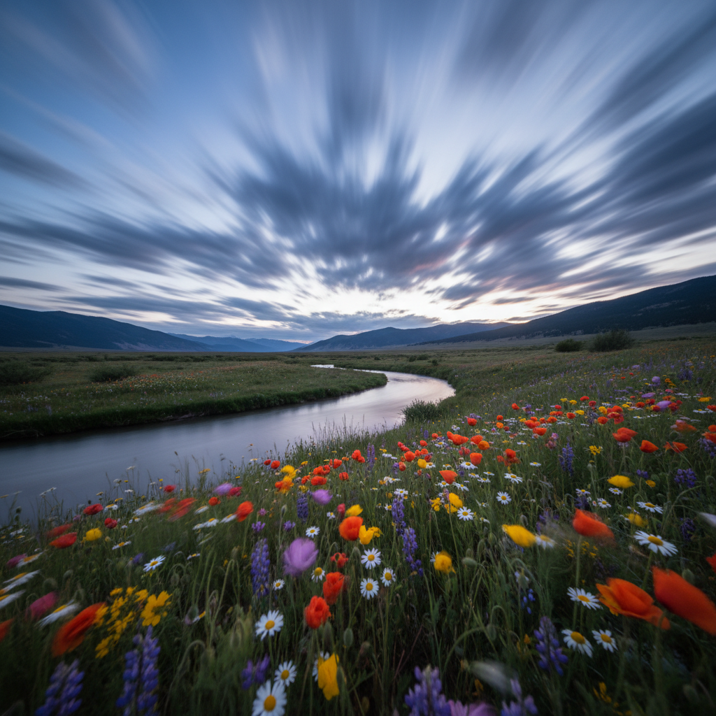 Nature timelapse with clouds and flowers blooming