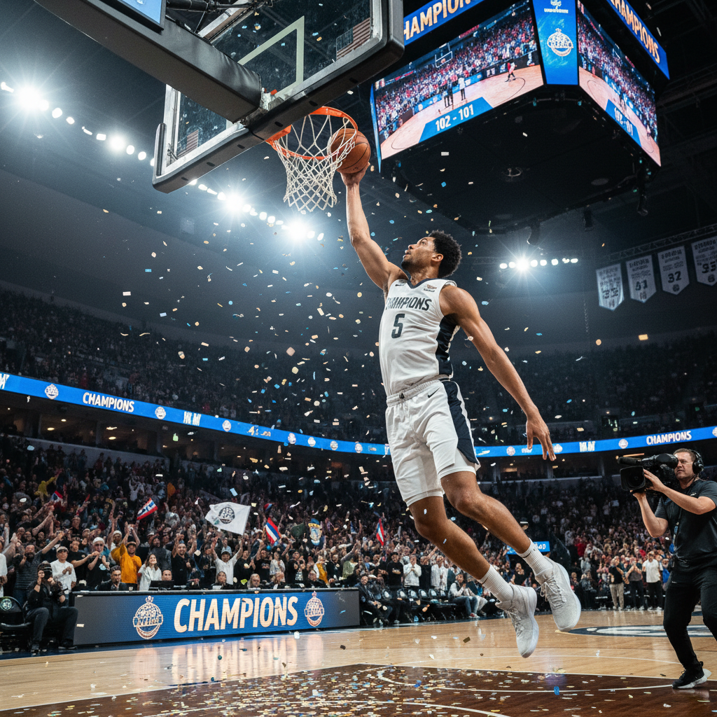 Dynamic sports highlight moment with athlete in action