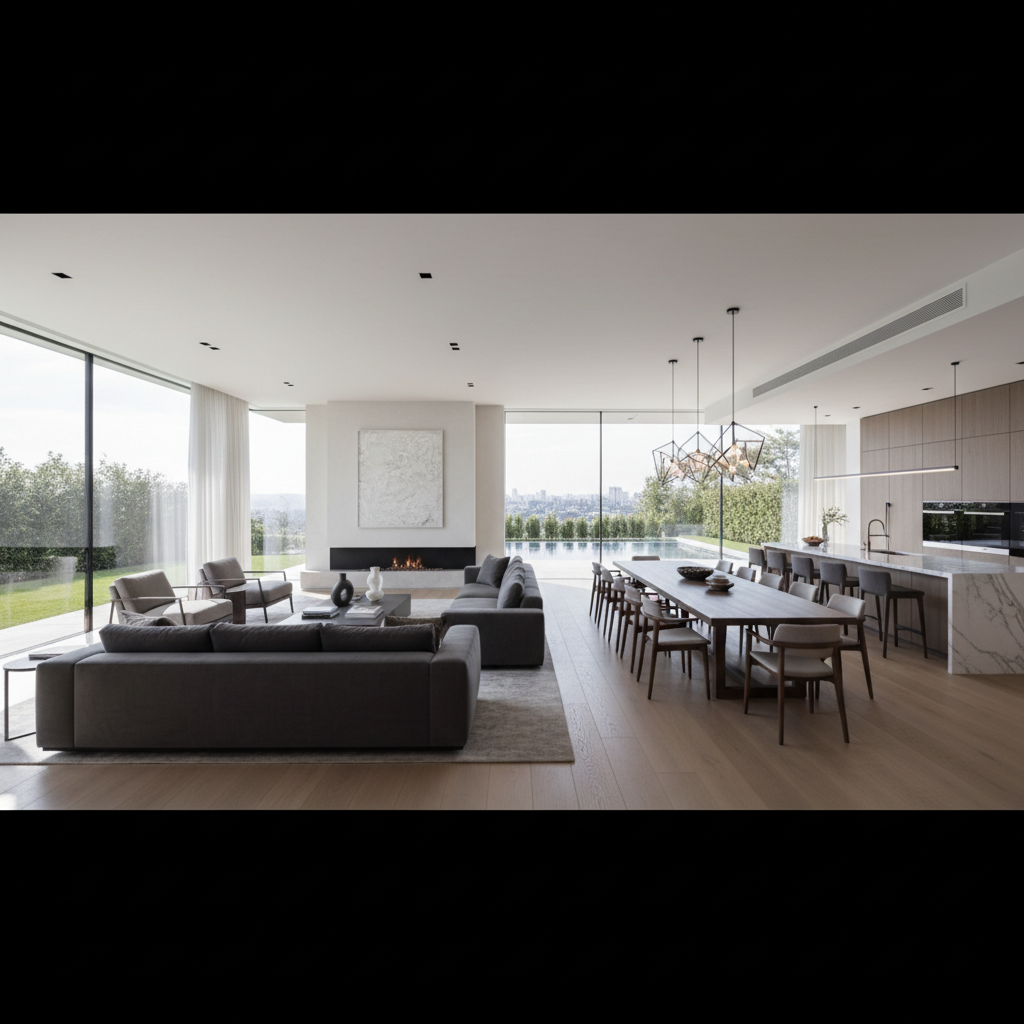 Luxury property virtual tour with modern interior