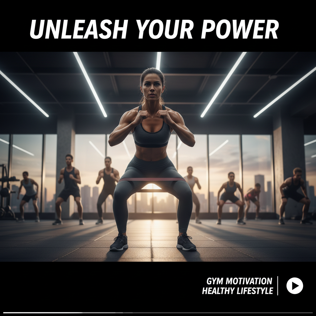 Fitness workout scene with athletic energy