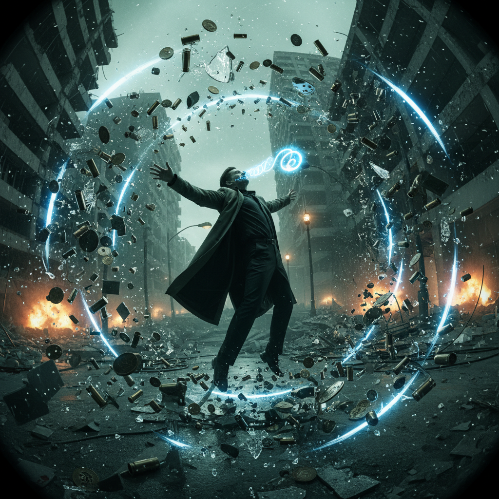 AI time freeze effect with Matrix-style bullet time