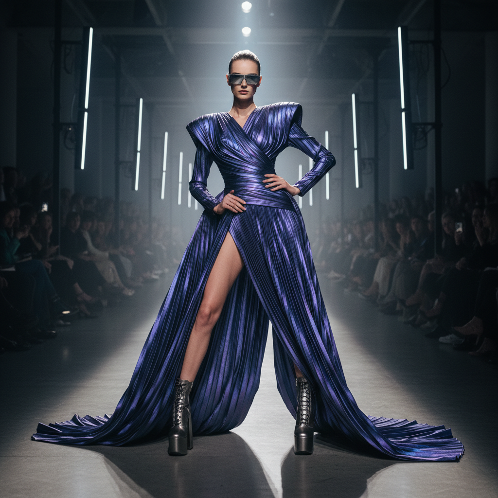 AI fashion editorial full body portrait with high fashion styling