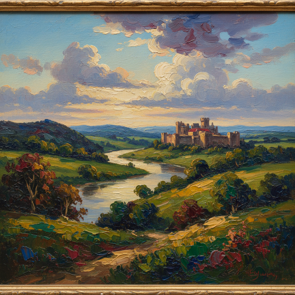 AI oil painting visible brushstrokes impasto texture