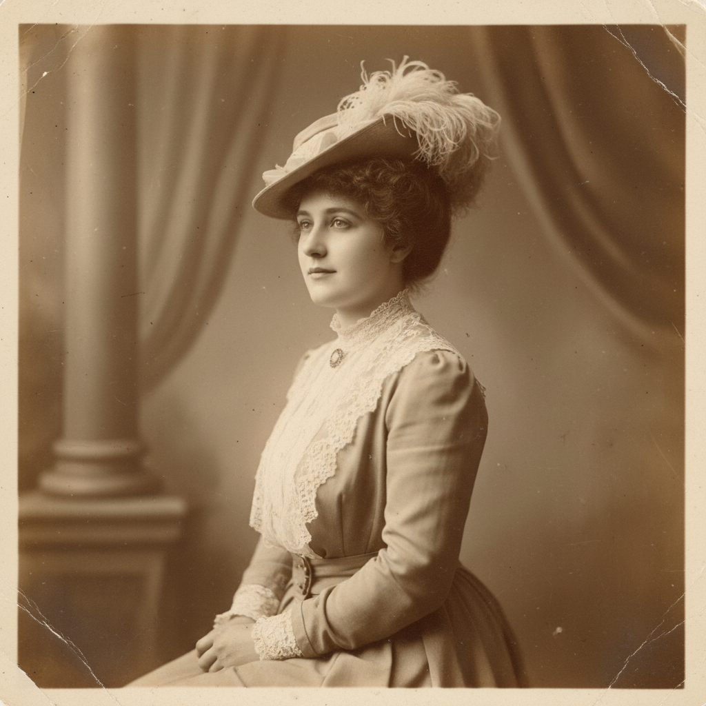 AI sepia tone vintage antique photograph effect