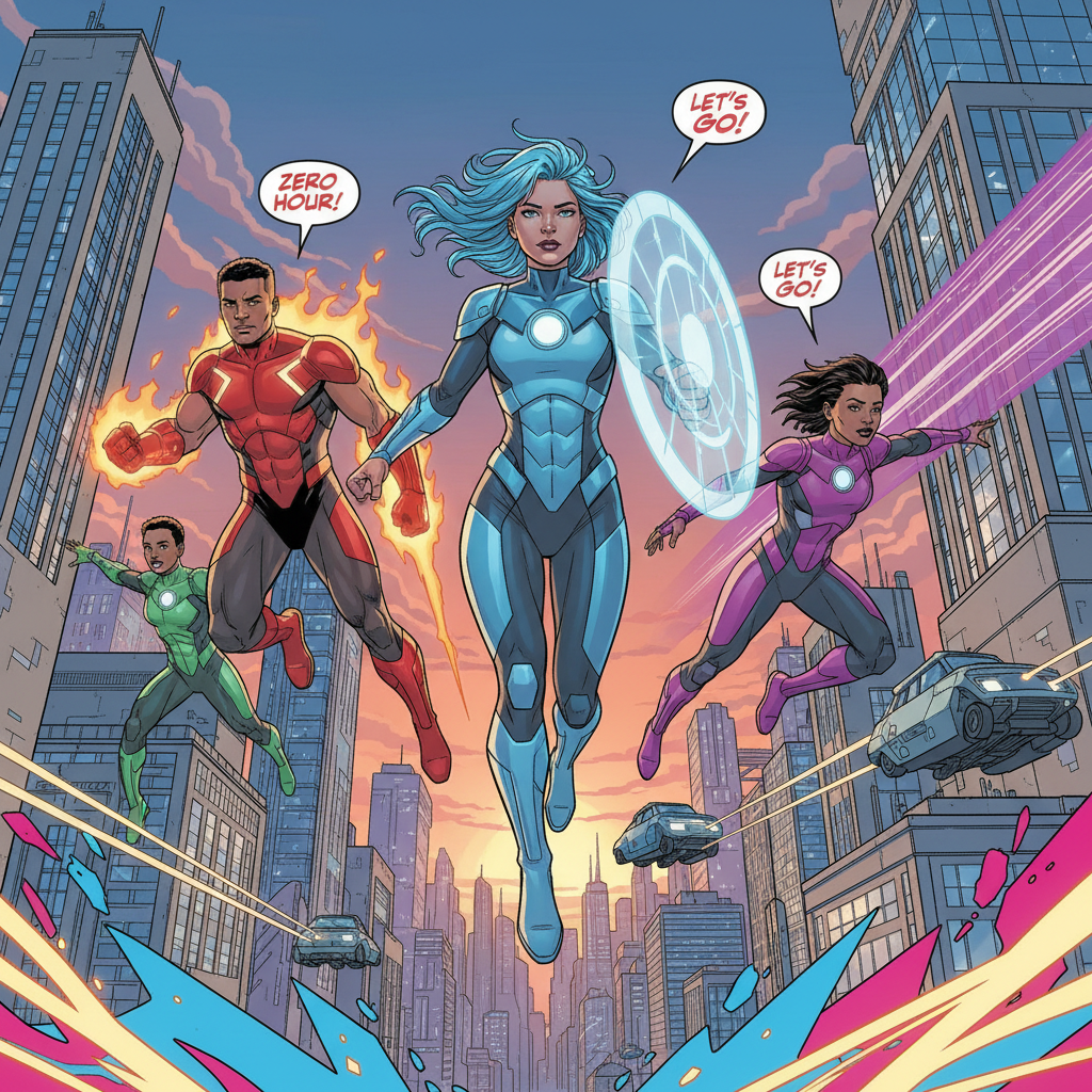 AI modern digital comic cel shading illustration