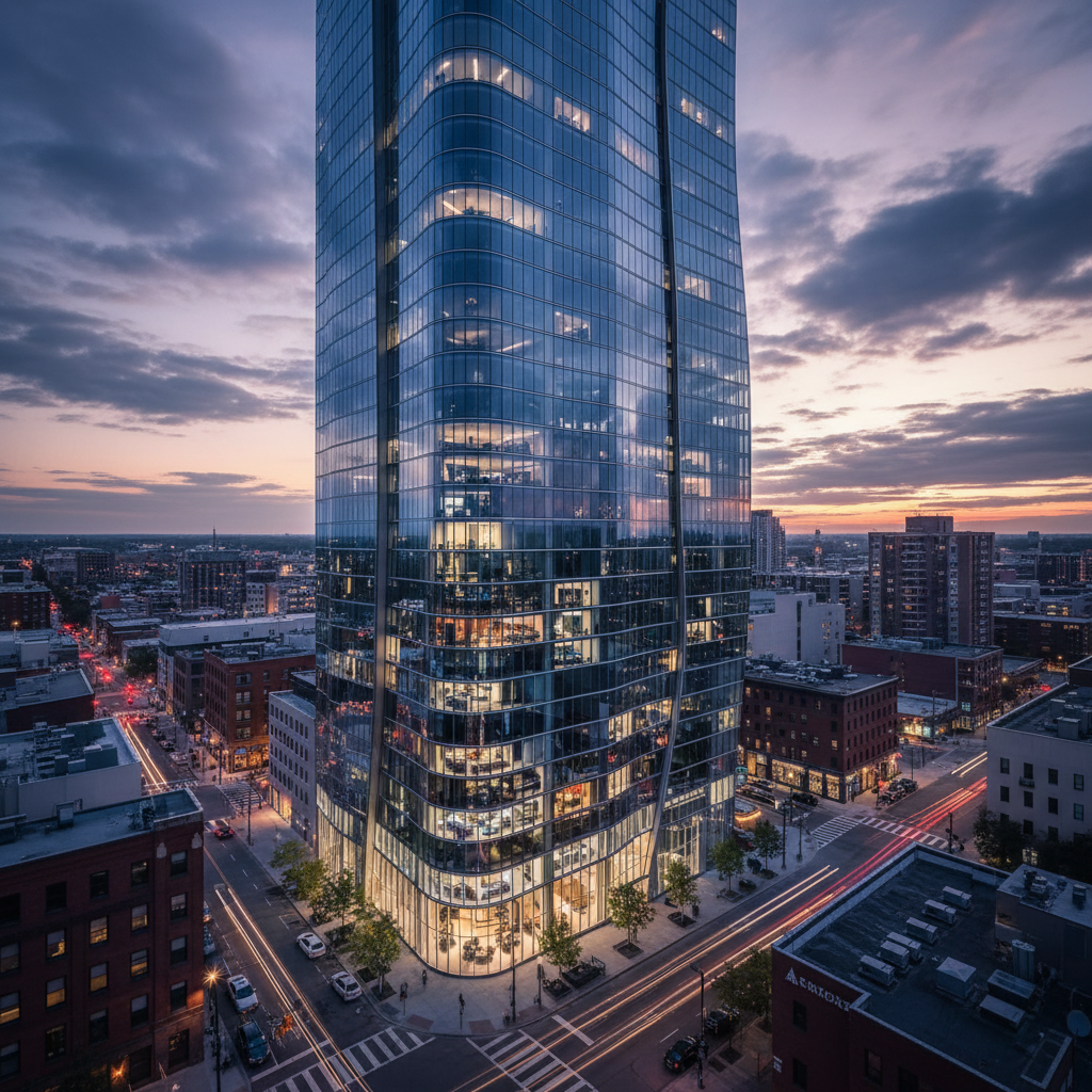 AI HDR architectural photography dramatic building