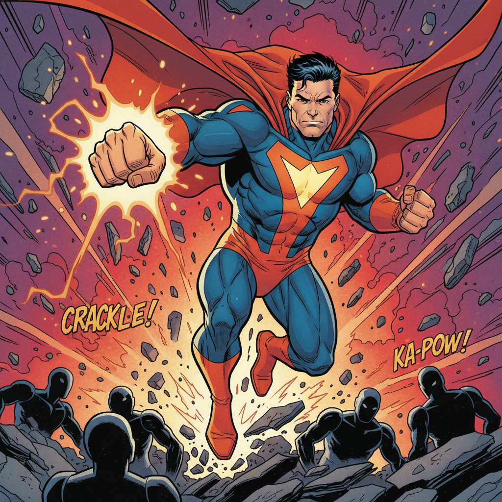 AI superhero comic book Marvel DC style art