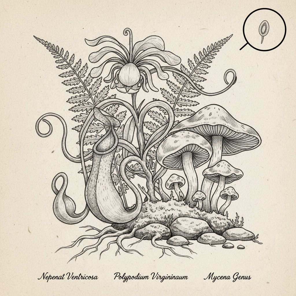 AI nature botanical scientific illustration sketch