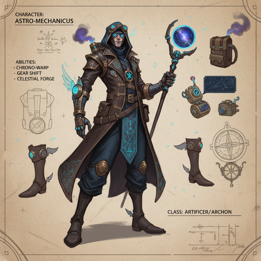 AI character design concept art illustration