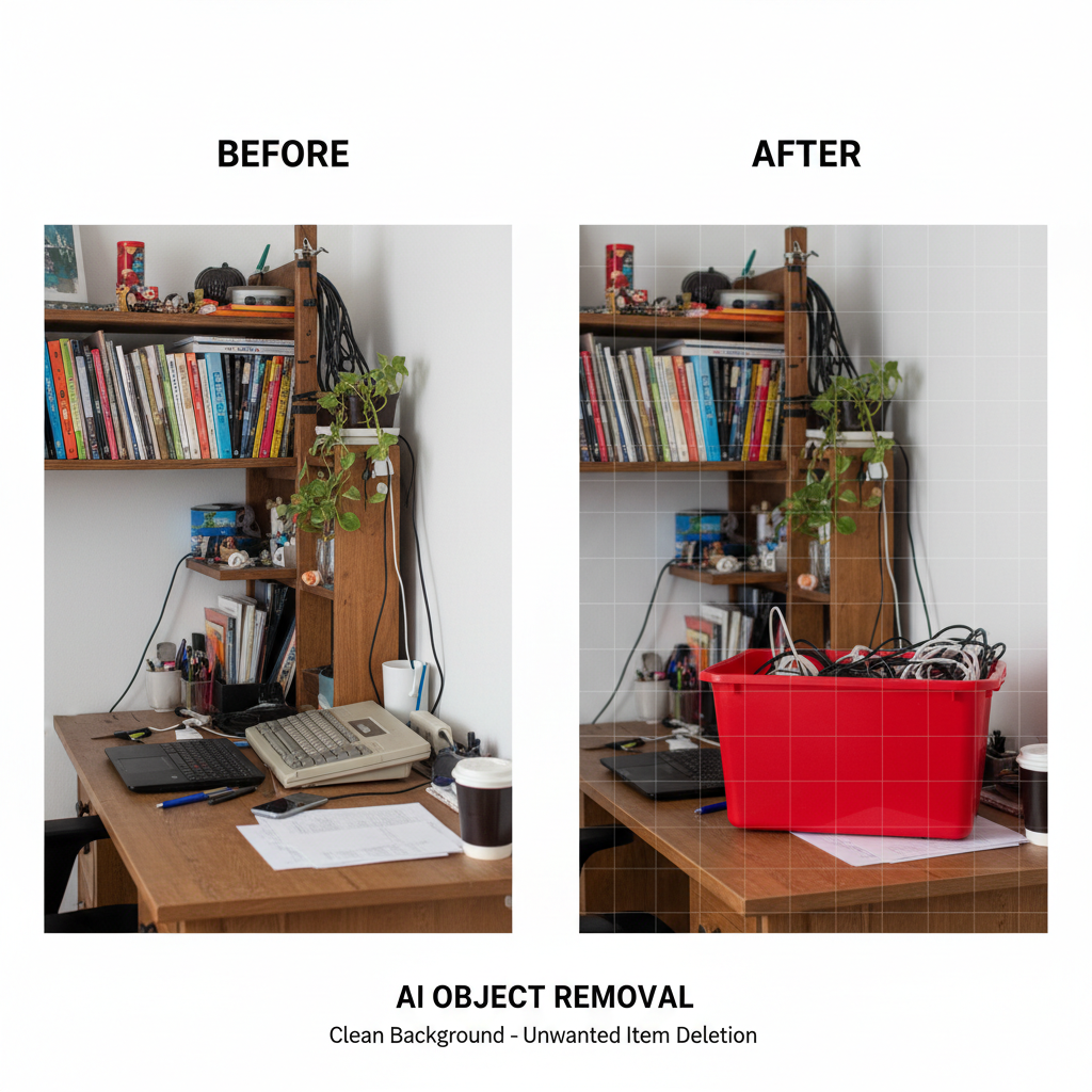 AI object removal from photo clean background deletion