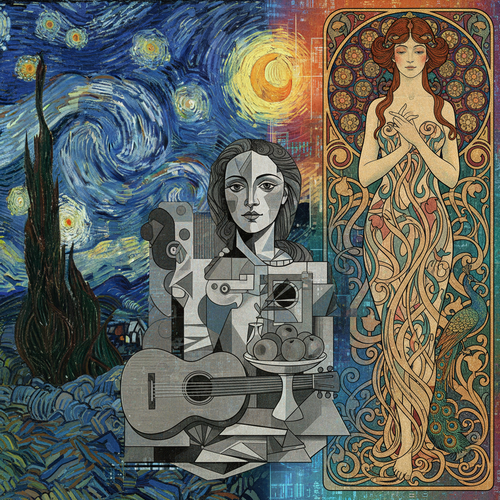 AI style blend mixing art styles fusion aesthetics