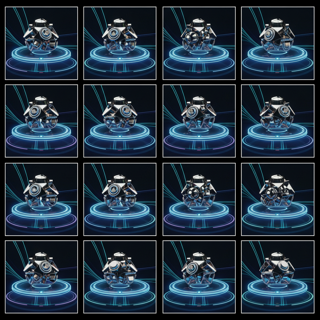 AI 3D rotation spinning 360 degree turntable view