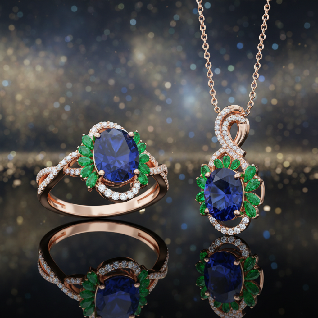 AI jewelry design ring necklace precious metal gemstone