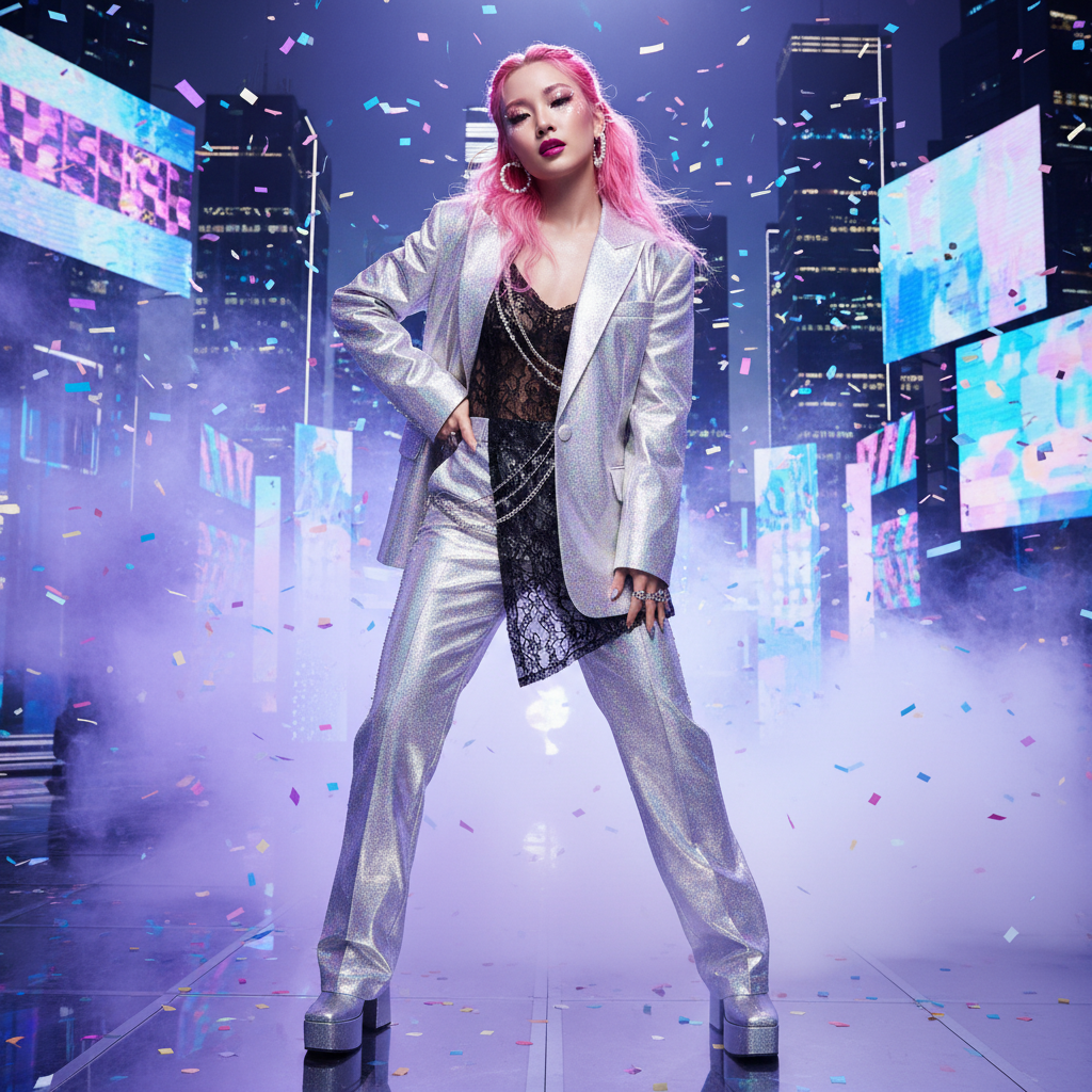 AI K-pop idol Korean aesthetic stylish glamorous