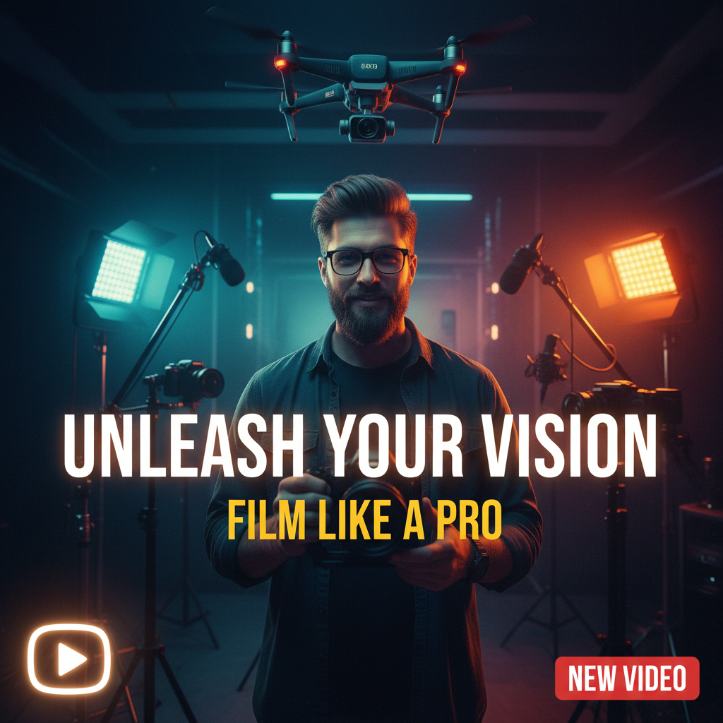 AI YouTube thumbnail professional video preview bold cinematic