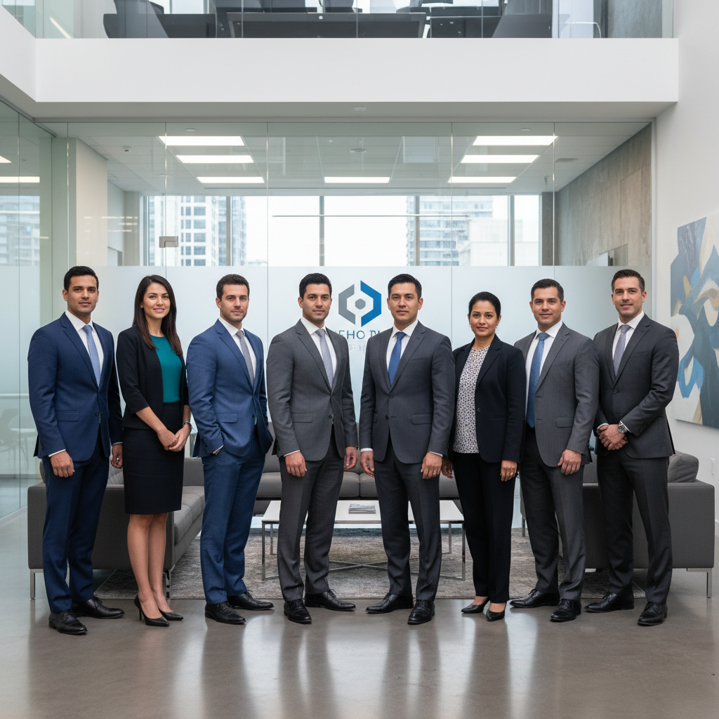 AI corporate team photo diverse professionals group portrait office business