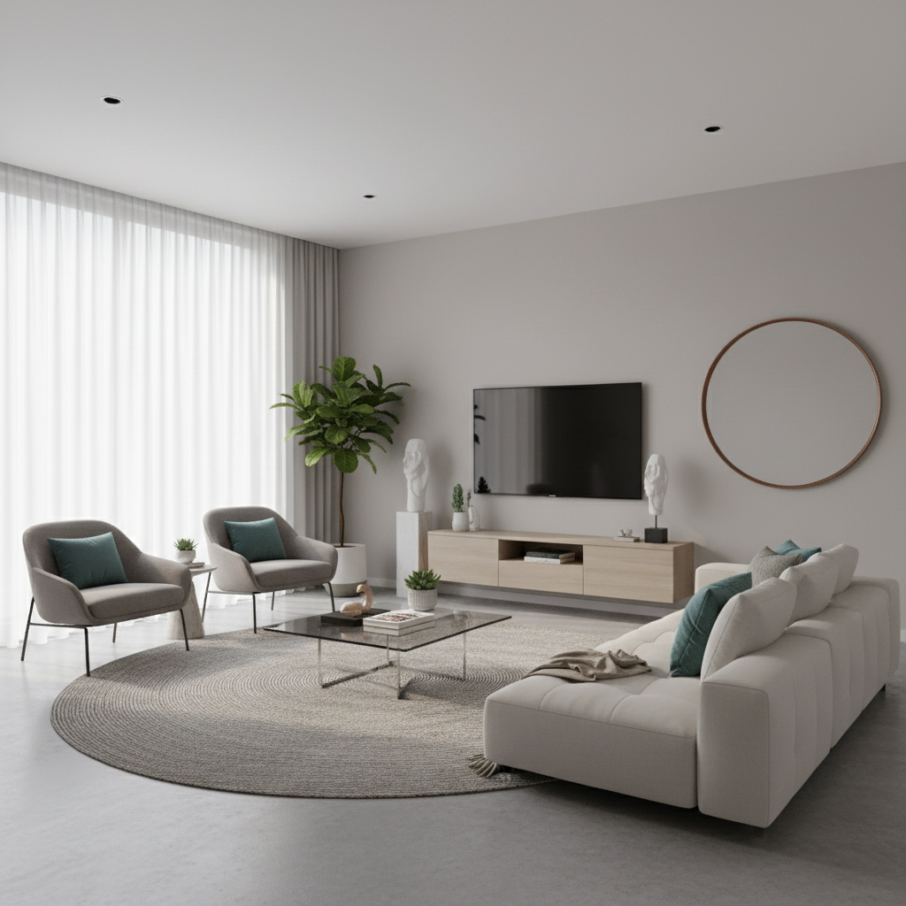 AI room styling virtual staging modern interior design contemporary decor