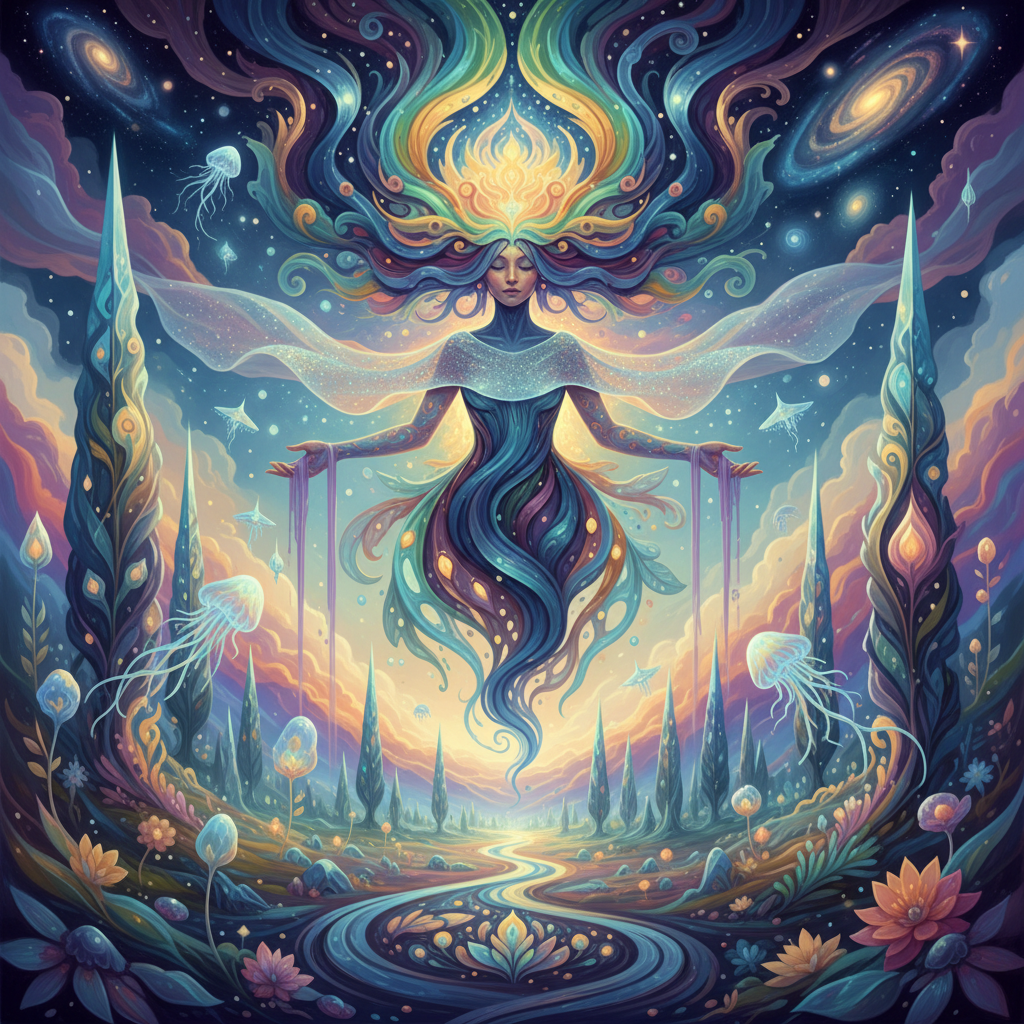 Seedream AI artistic creation dreamy surreal ethereal flowing colors