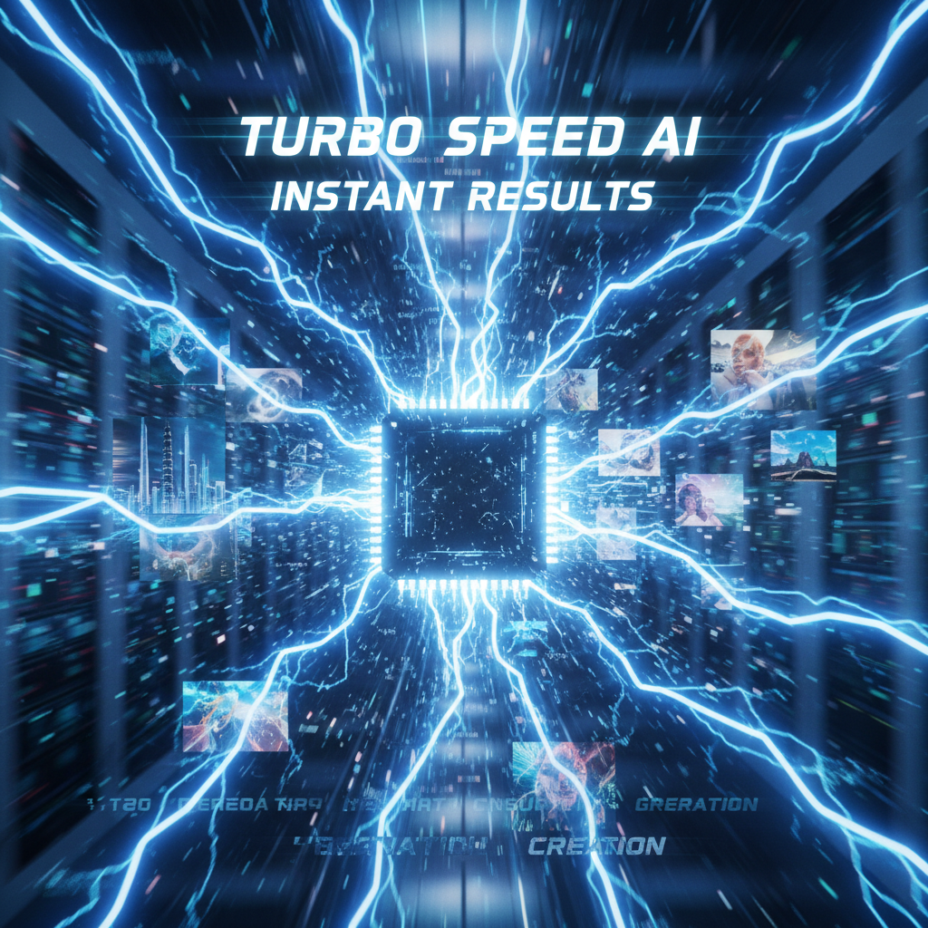Turbo speed AI generation lightning fast instant results dynamic