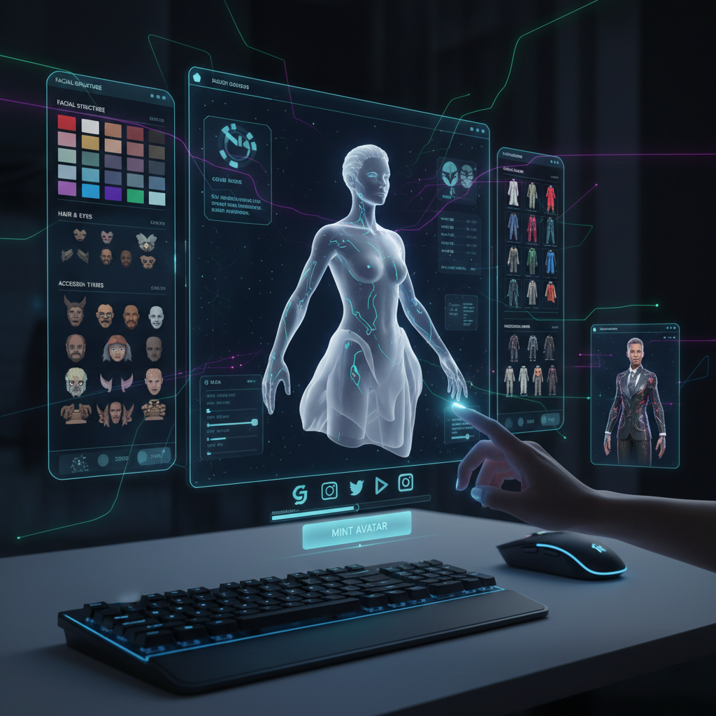 AI custom avatar generator personalized character creation digital persona social media gaming