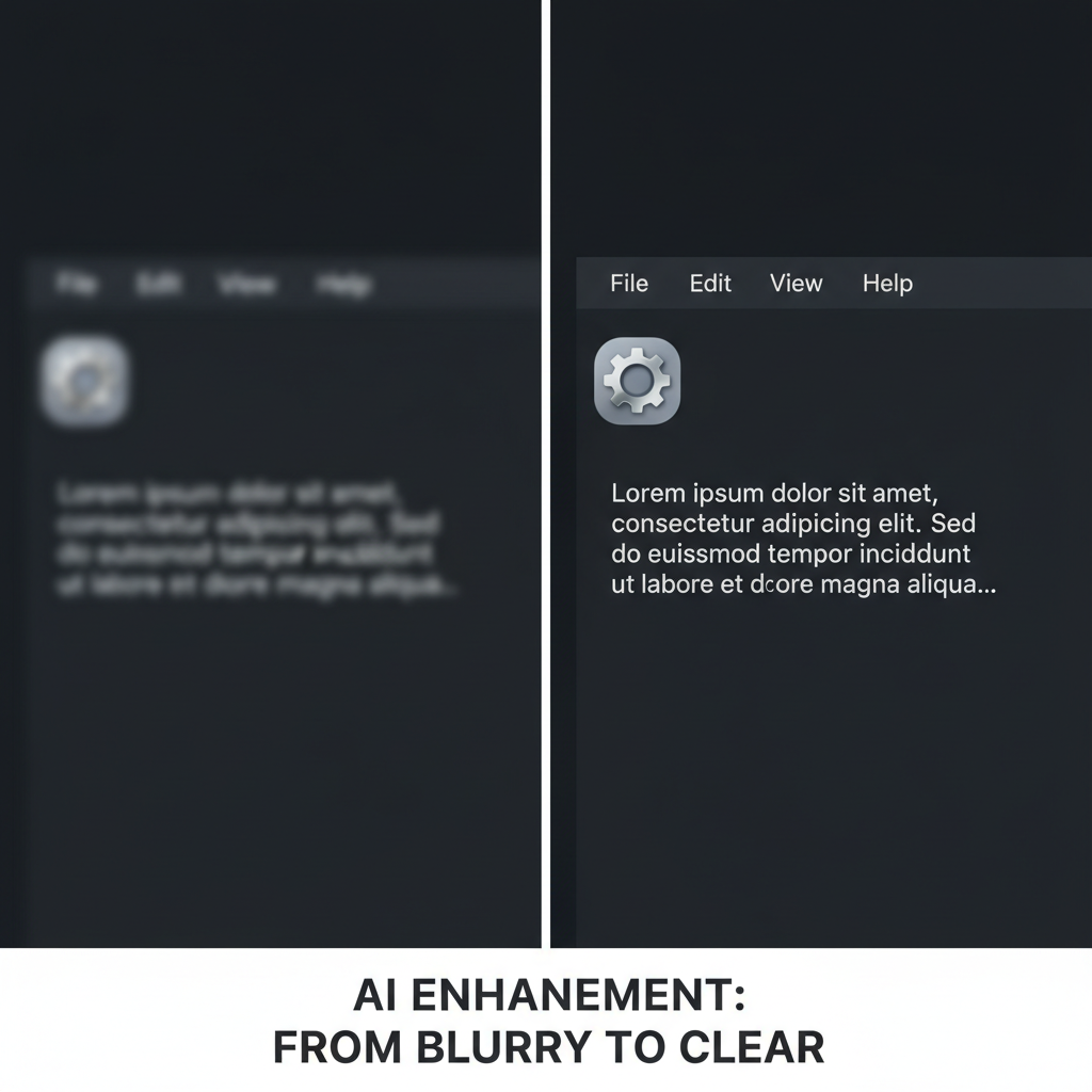 AI screenshot enhancement sharpen screen capture text clarity detail recovery