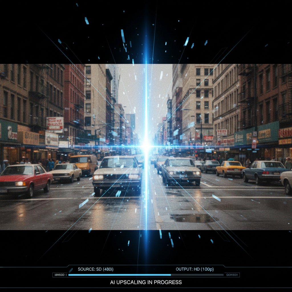 AI SD to HD video upgrade standard definition to high definition resolution enhancement