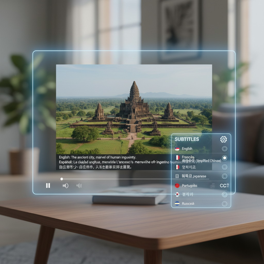 AI multilingual subtitles foreign language translation international video captions