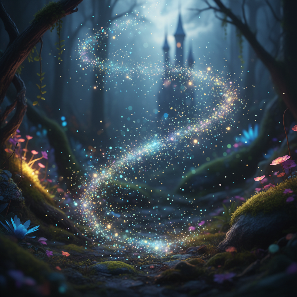 AI magic particles fairy dust sparkly magical floating enchanted VFX