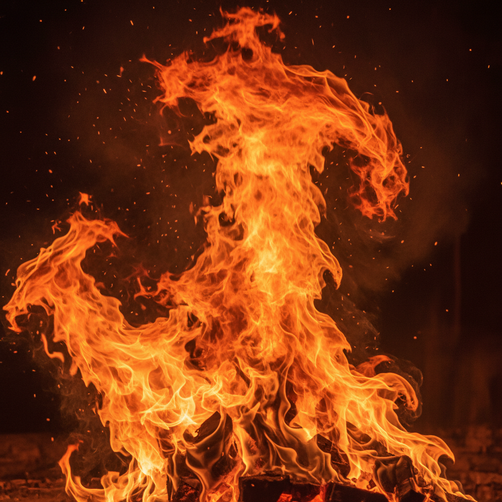 AI fire effect realistic flames burning inferno orange red VFX