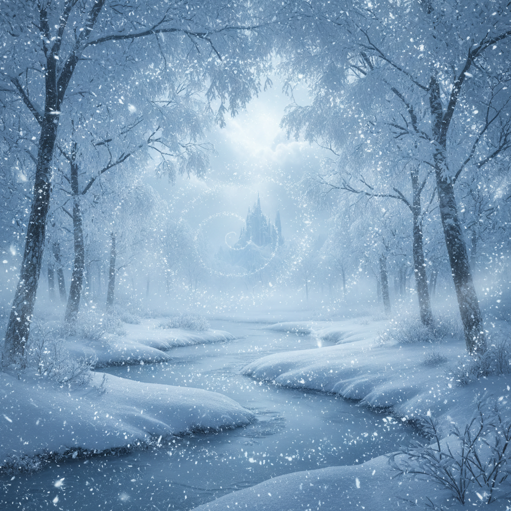 AI snow effect winter magic falling snowflakes cold weather VFX