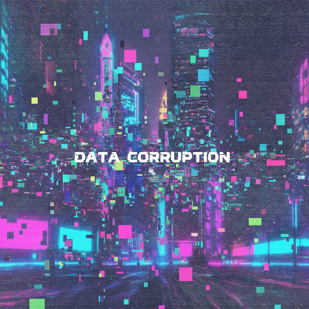 AI glitch transition digital corruption pixelated distortion cyberpunk VFX