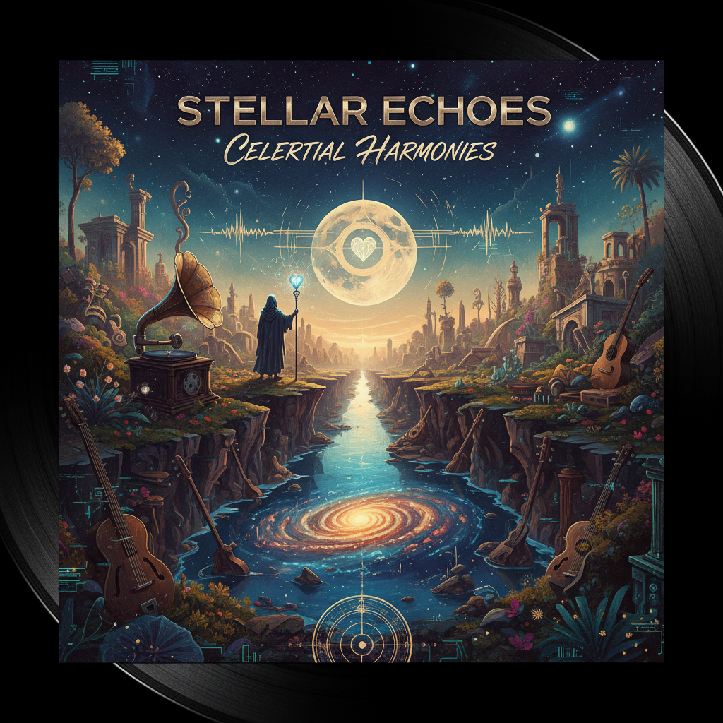 AI album cover music artwork vinyl record professional artistic design