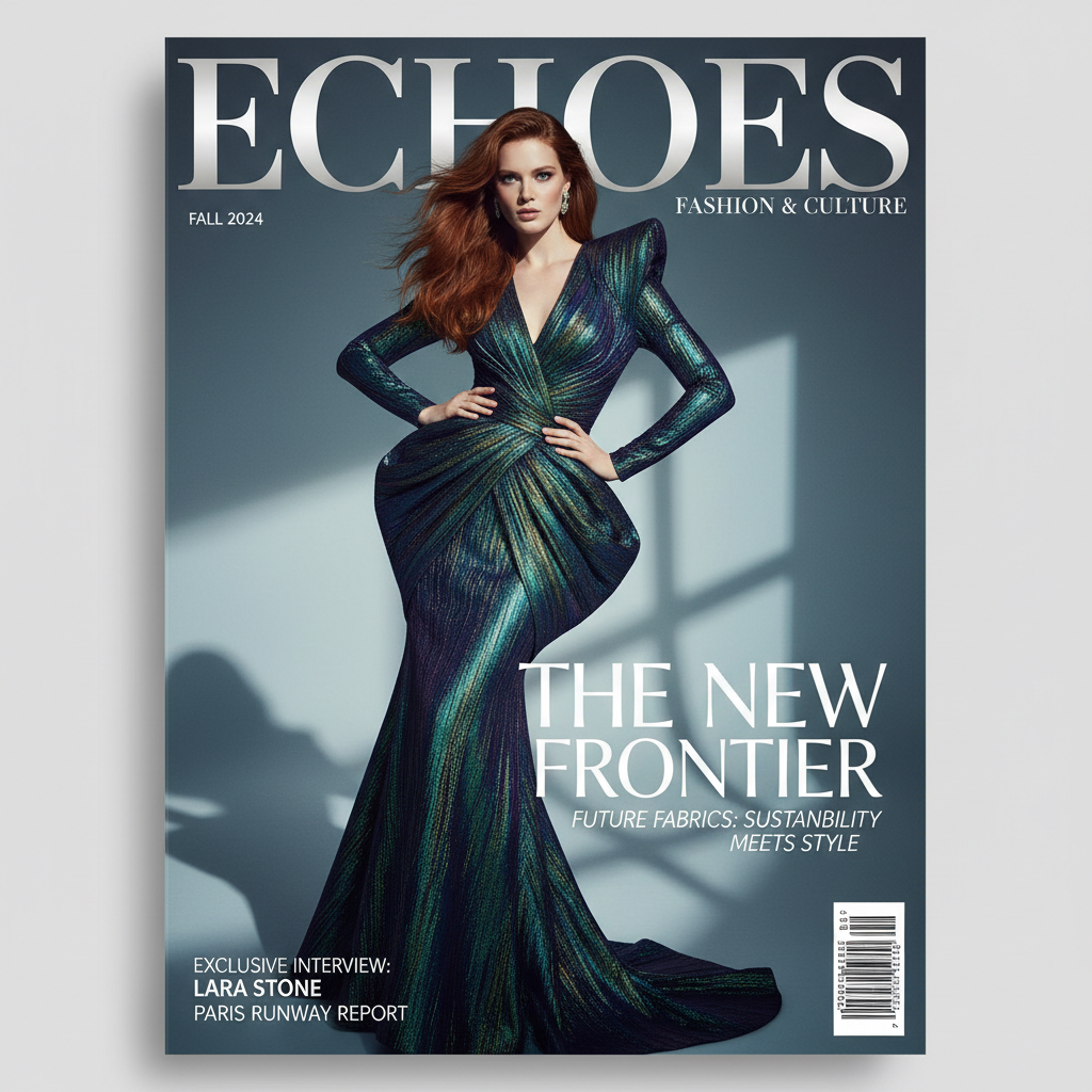 AI magazine cover editorial design glossy fashion professional publication