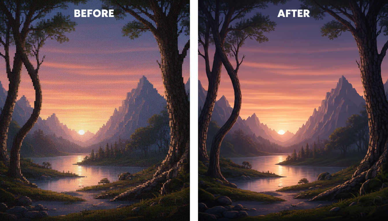 Before and after quality improvement with negative prompts