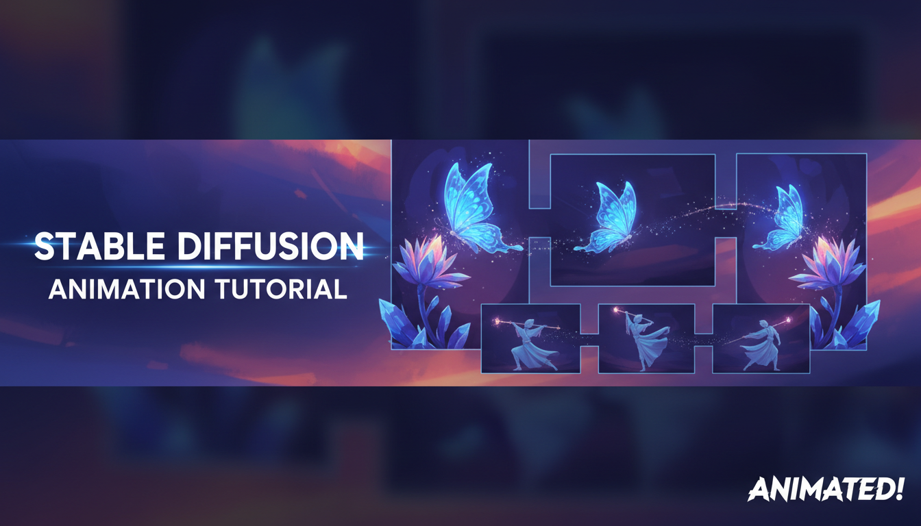 AI animation frames created with Stable Diffusion showing smooth motion