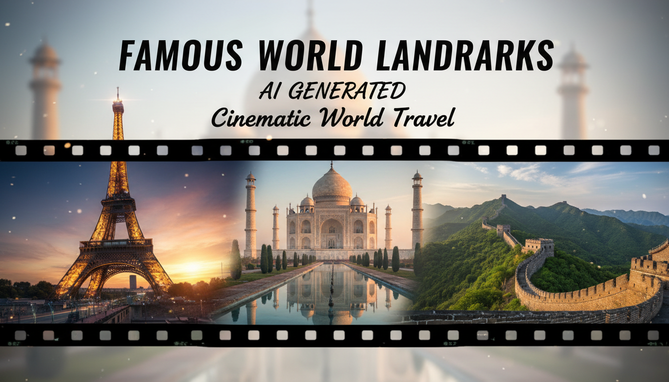Wan 2.2 AI generated famous world landmarks comparison