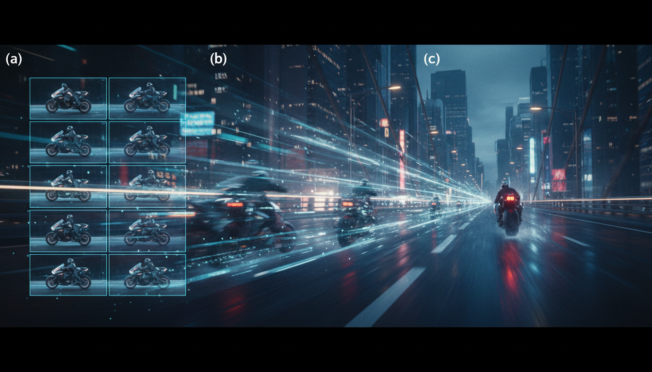Video frames showing AI-generated motion sequence