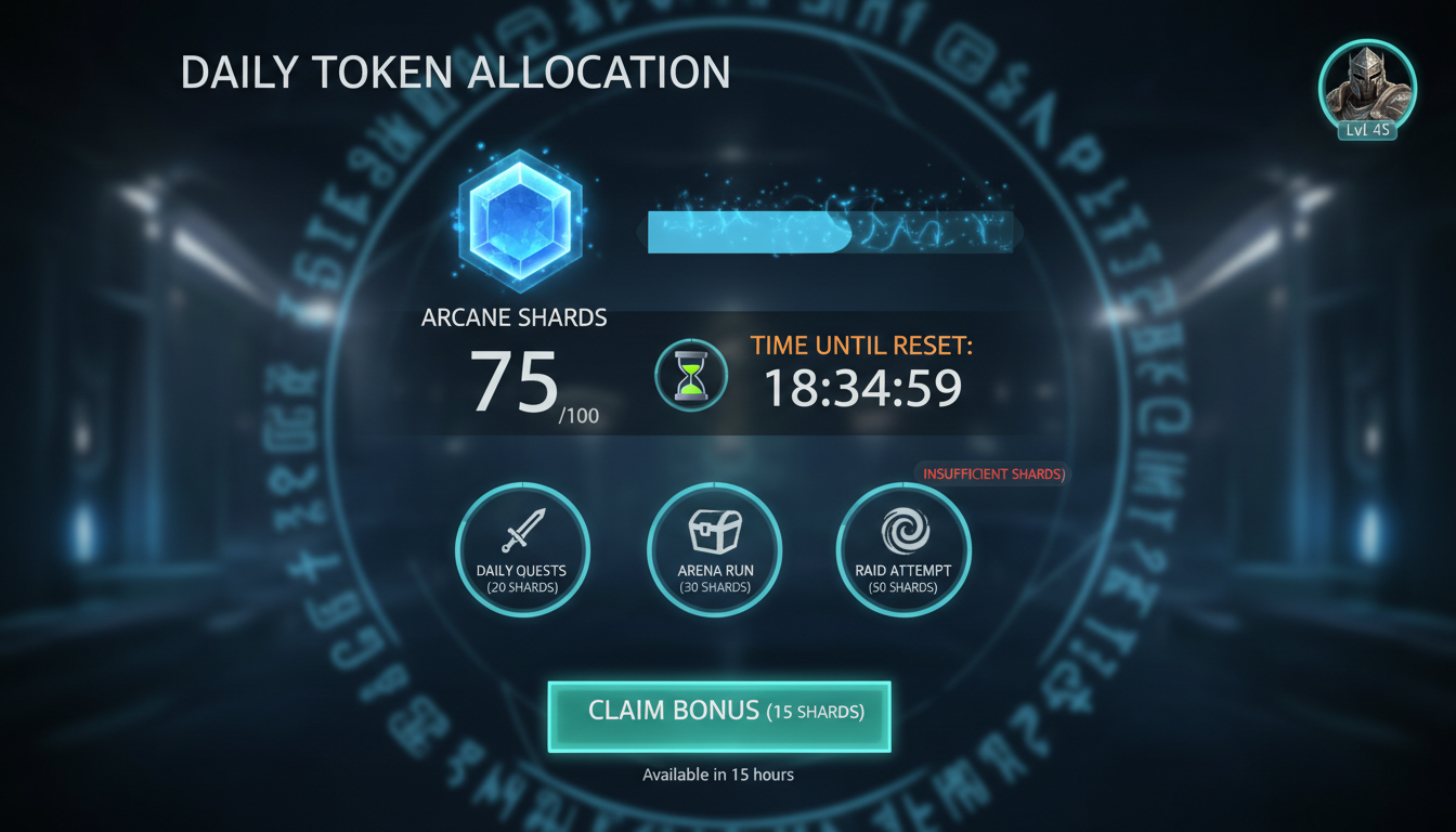 Token and credit system visualization