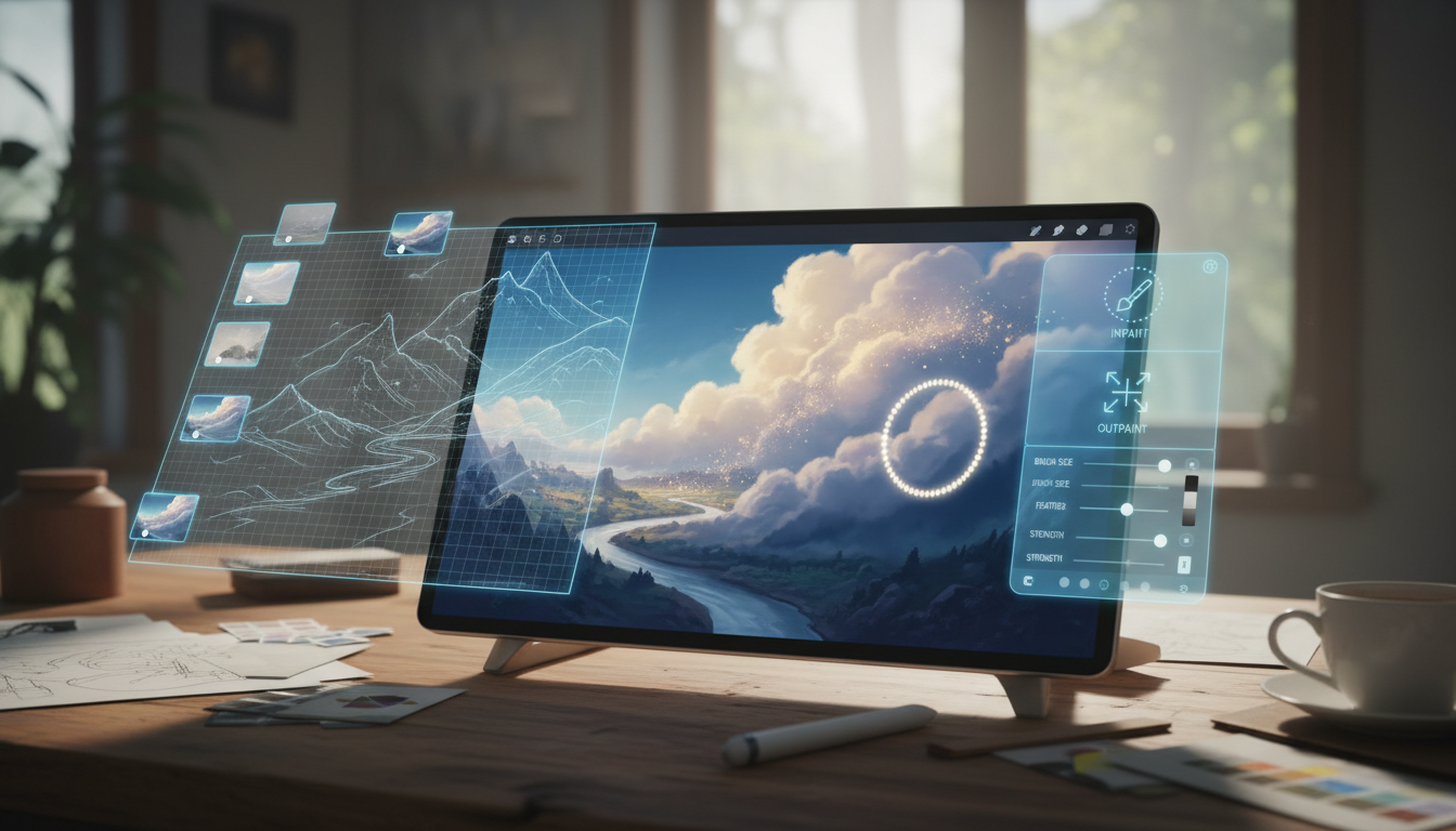 AI canvas editing interface