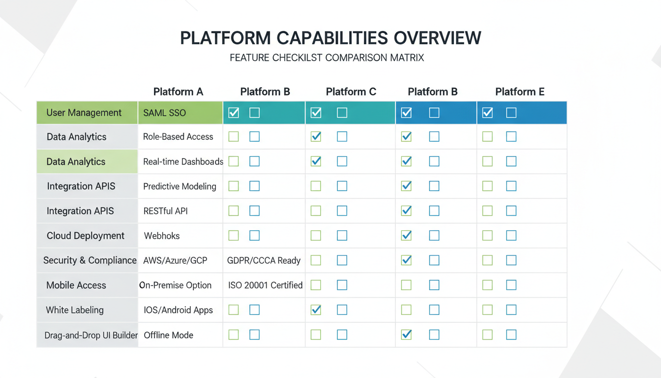 Feature comparison across platforms