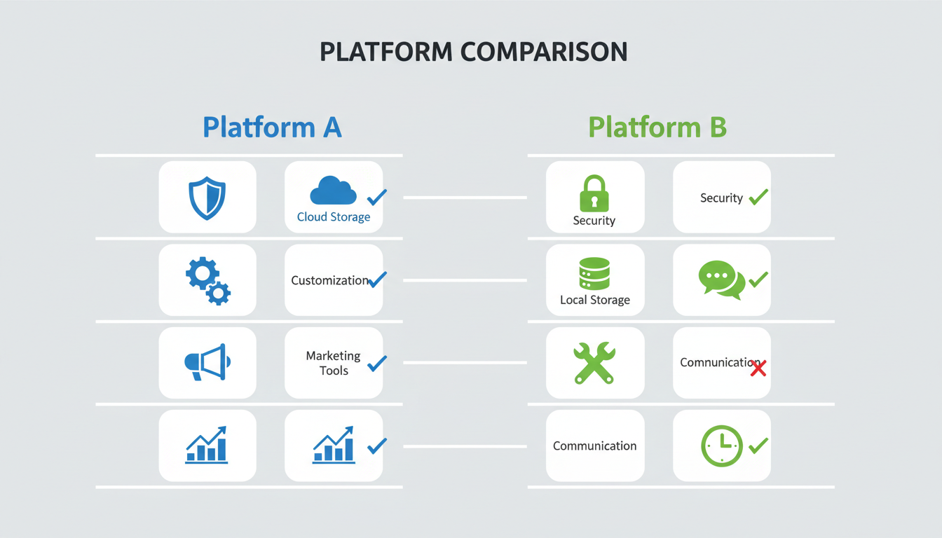 Feature comparison between platforms